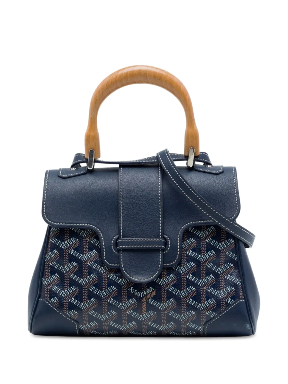 Goyard Pre-Owned 2019 Mini Goyardine Saigon Structured satchel - Blu