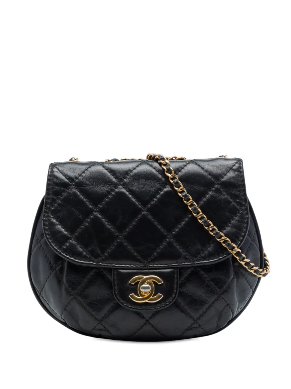CHANEL Pre-Owned 2014-2015 Small Quilted Glazed Calfskin Bubble CC Flap crossbody bag - Nero