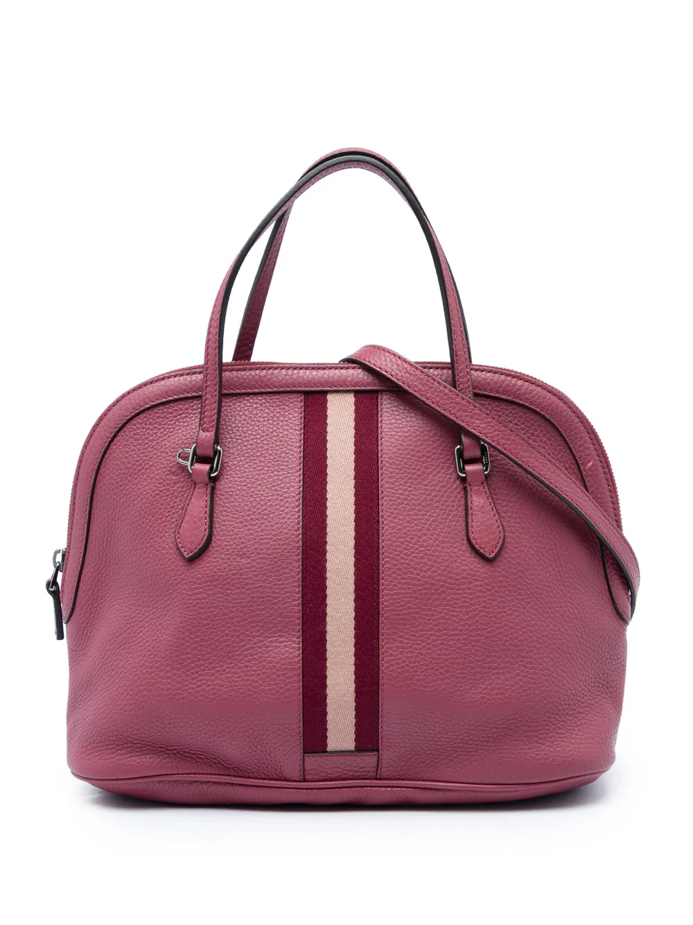 Gucci Pre-Owned 2016-2026 Medium Calfskin Web Dome satchel - Rosa