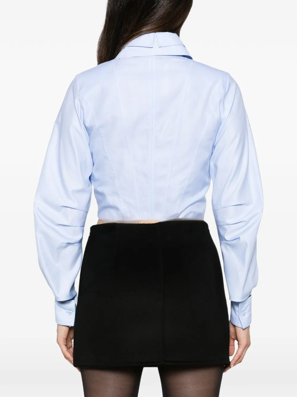 Elisabetta Franchi cropped long-sleeve shirt Blauw