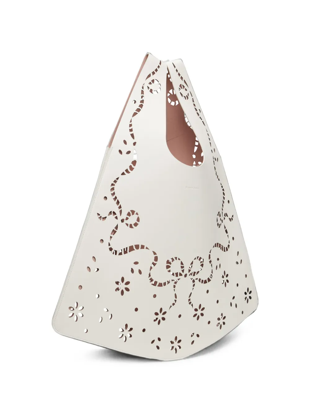 Simone Rocha Lasercut mini-shopper met kanten detail Wit