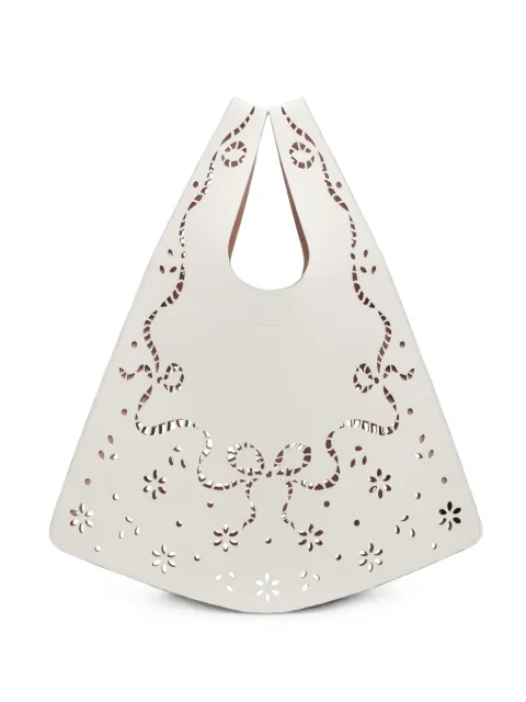 Simone Rocha bolso shopper mini con cortes a láser y motivo de cordones