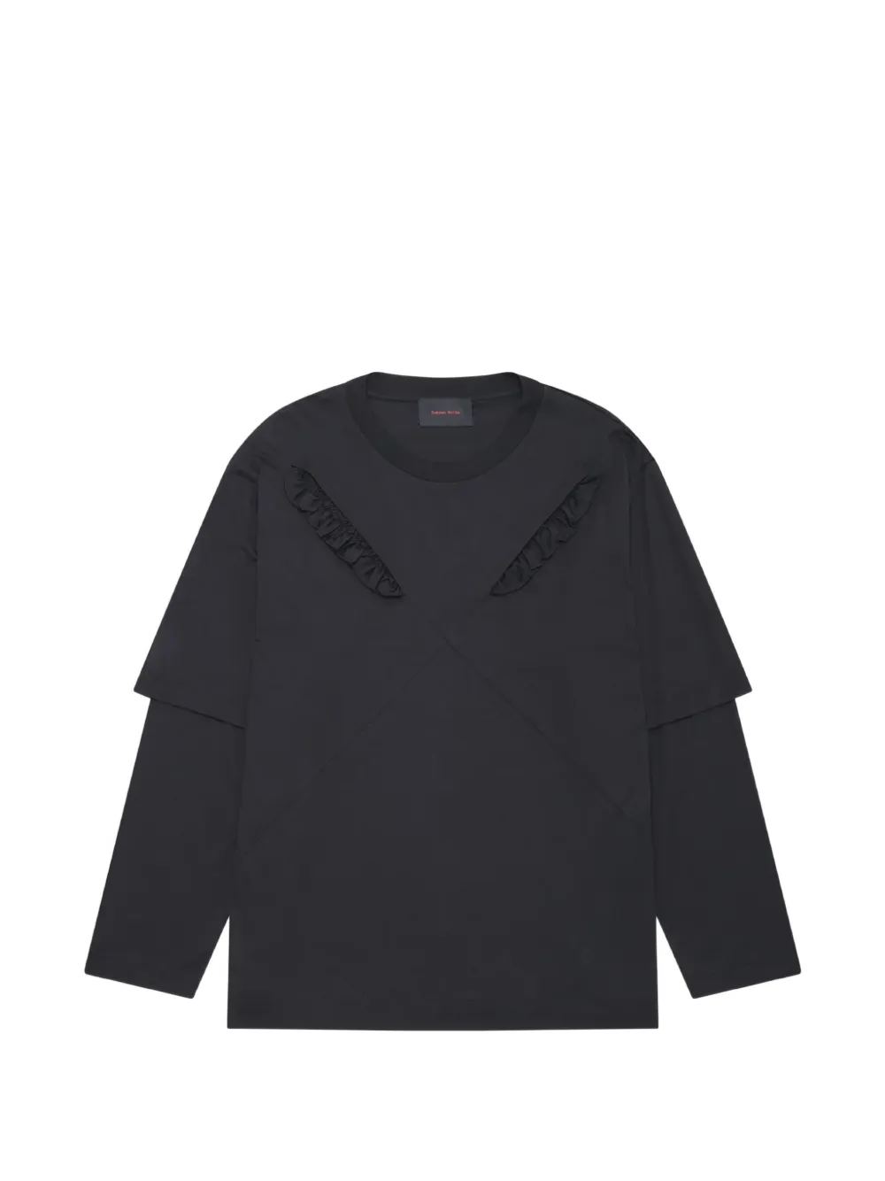 Simone Rocha t-shirt à effet superposé et volants - Noir Simone Rocha t-shirt à effet superposé et volants - Noir