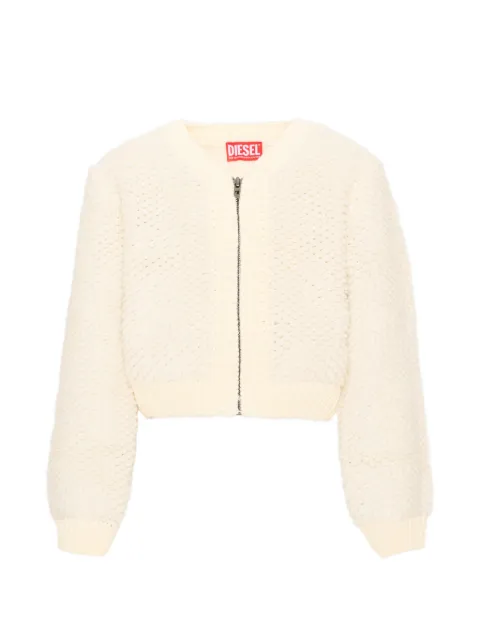 Diesel Kids textured zip-up cardigan
