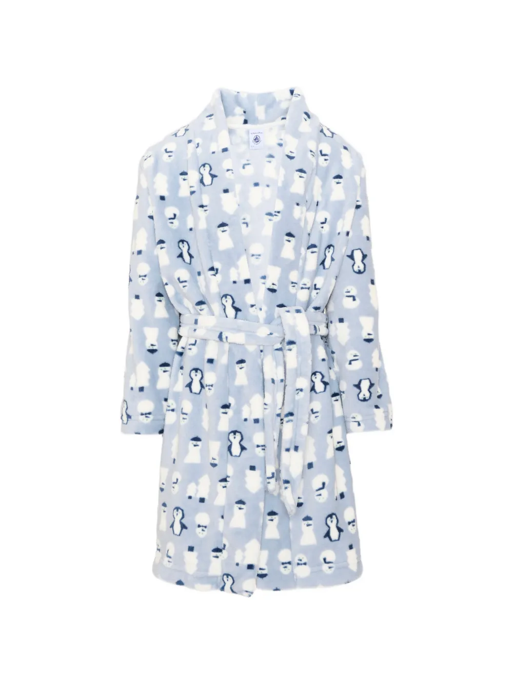 Petit Bateau penguin-print belted dressing gown - Blu