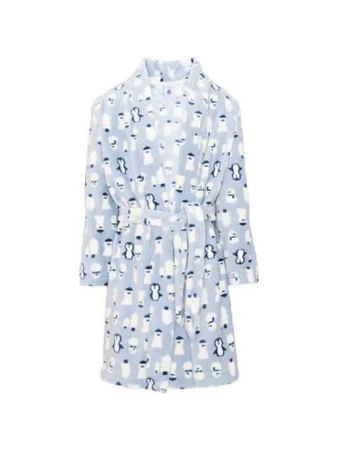 Petit Bateau robe de chambre ceinturée à imprimé pingouin