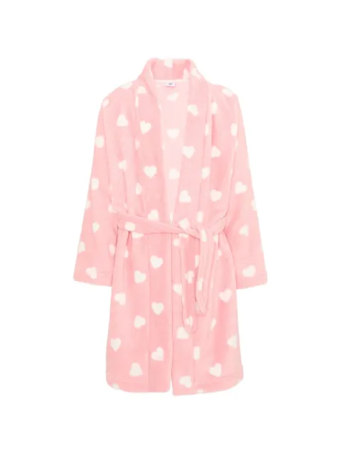 Petit Bateau robe de chambre ceinturée à imprimé cœur