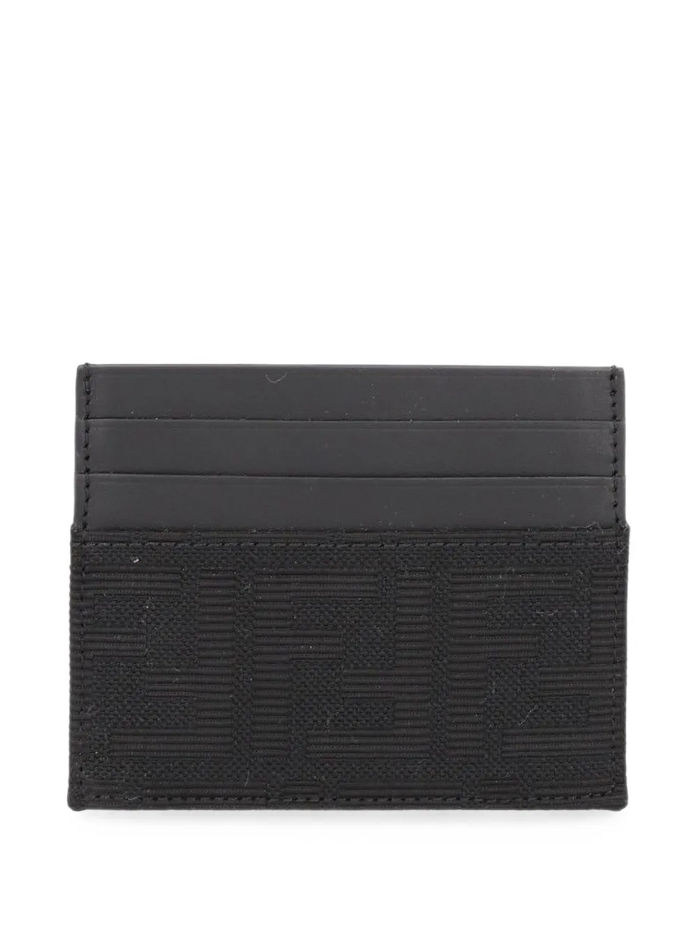 FENDI FF jacquard leather card holder - Nero