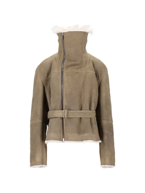 Rick Owens belted leather jacket
