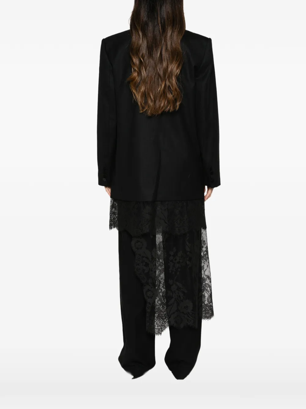 ZIMMERMANN lace-trim double-breasted blazer Zwart