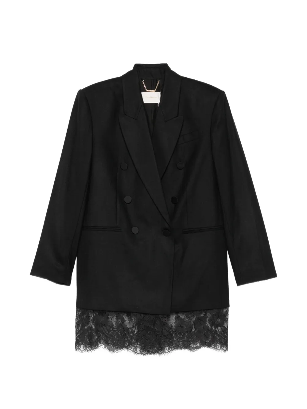 ZIMMERMANN lace-trim double-breasted blazer Zwart