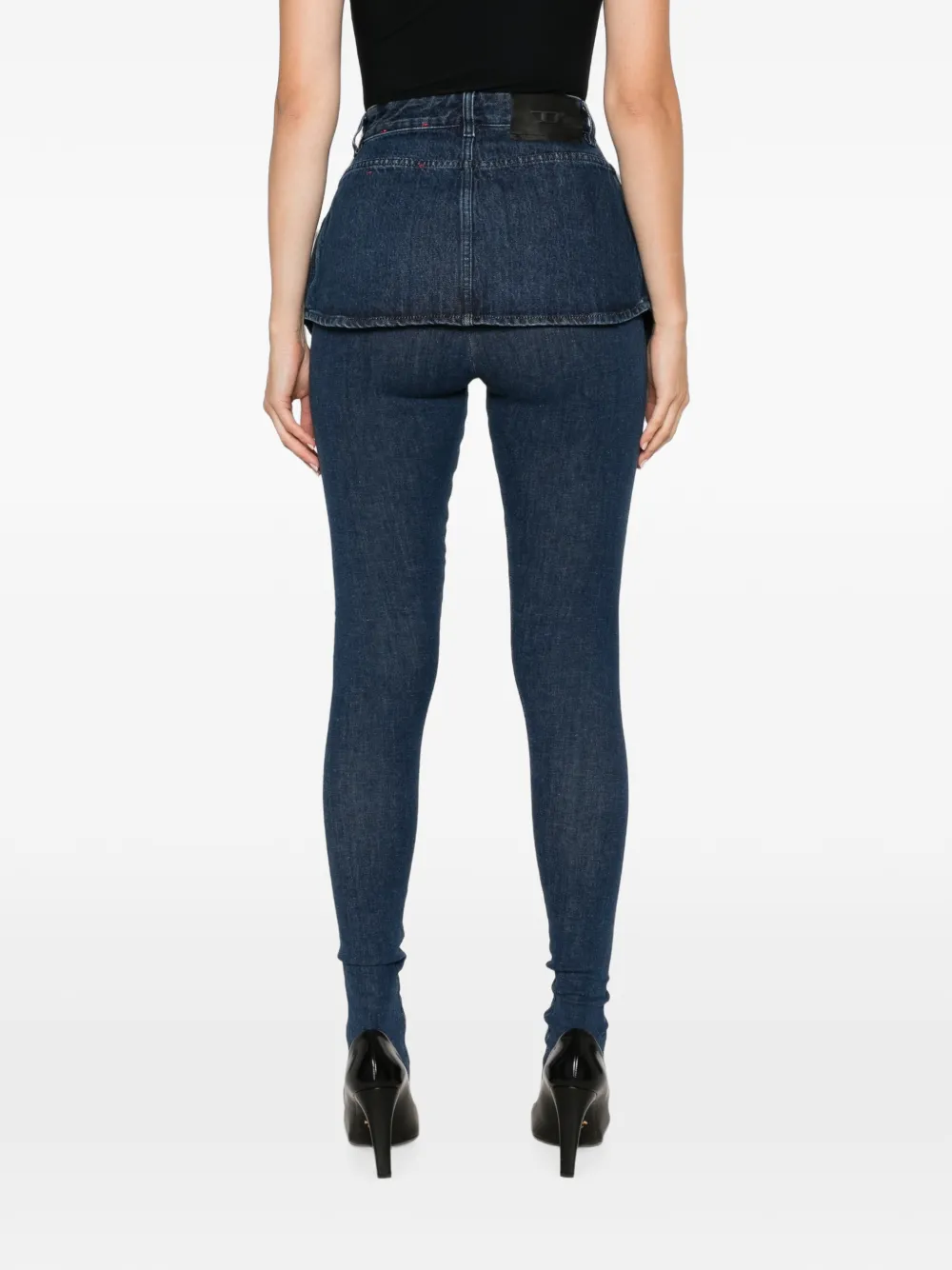 Diesel Skinny jeans met peplum-detail Blauw