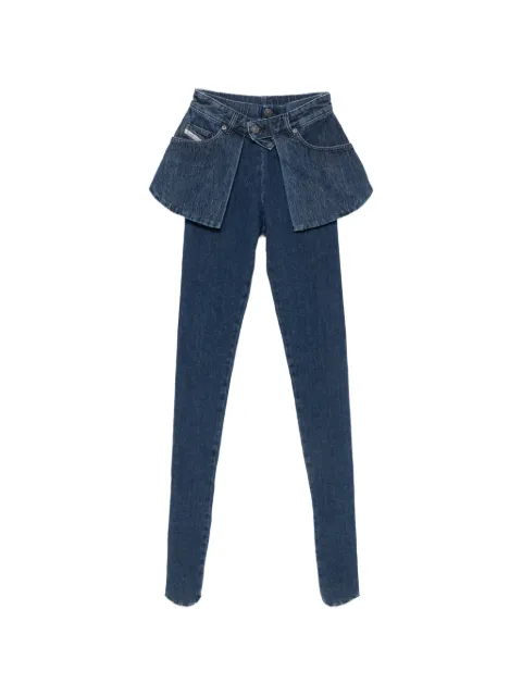 Diesel skinny jeans con detalle de peplum