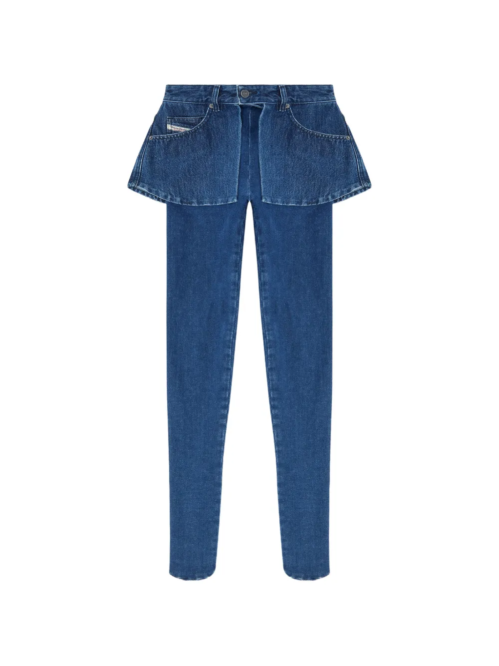 Diesel Skinny jeans met peplum-detail Blauw