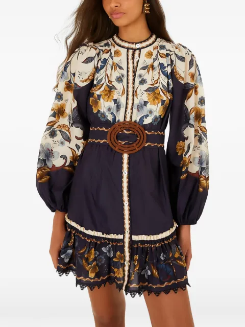 FARM Rio vestido corto con cinturón y estampado floral