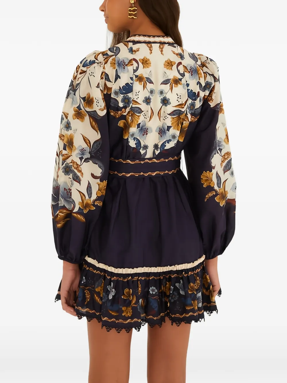 FARM Rio Mini-jurk met bloemenprint Blauw