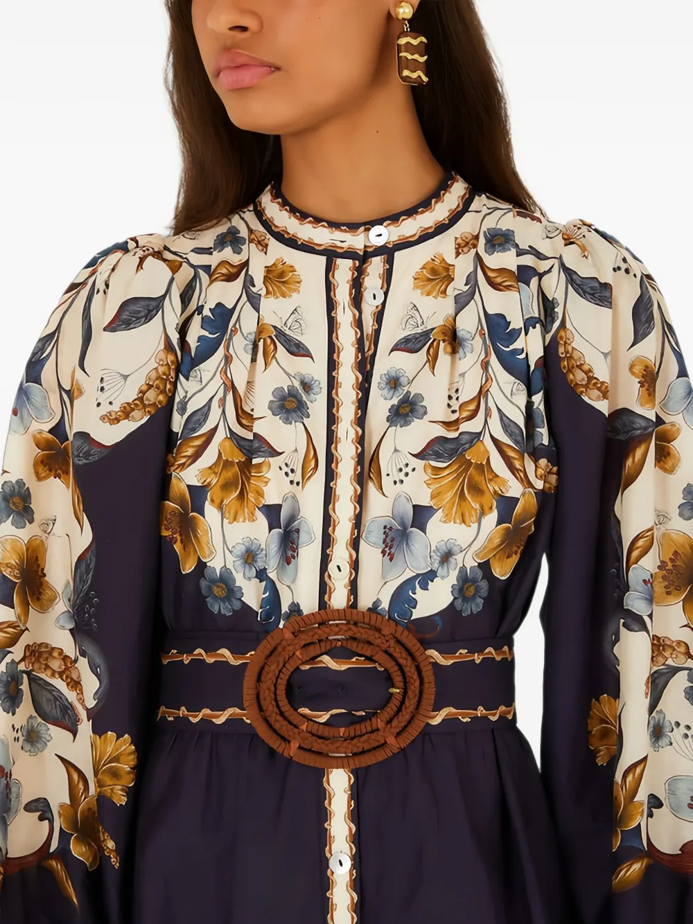 FARM Rio Mini-jurk met bloemenprint Blauw