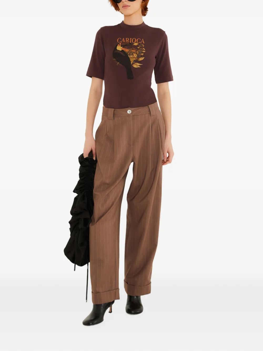 FARM Rio toucan-print short-sleeve bodysuit Bruin