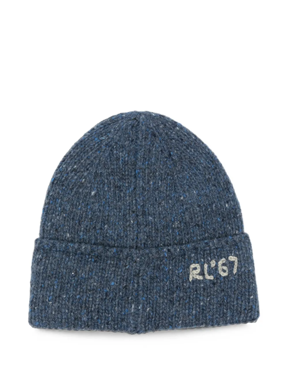 Polo Ralph Lauren Muts met intarsiabreiwerk en omgeslagen rand Blauw
