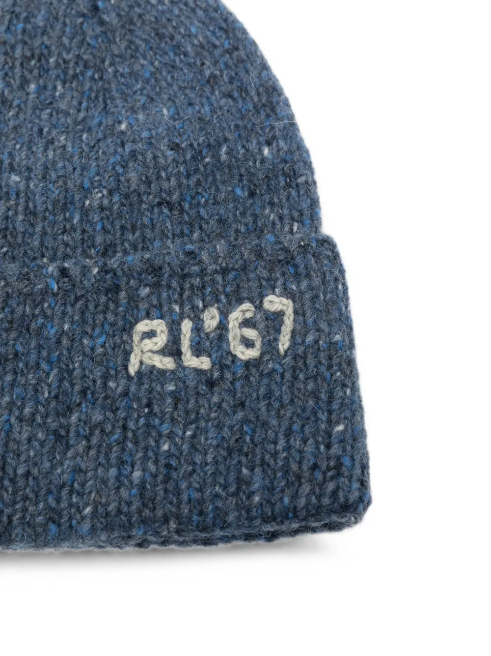 Polo Ralph Lauren Muts met intarsiabreiwerk en omgeslagen rand Blauw