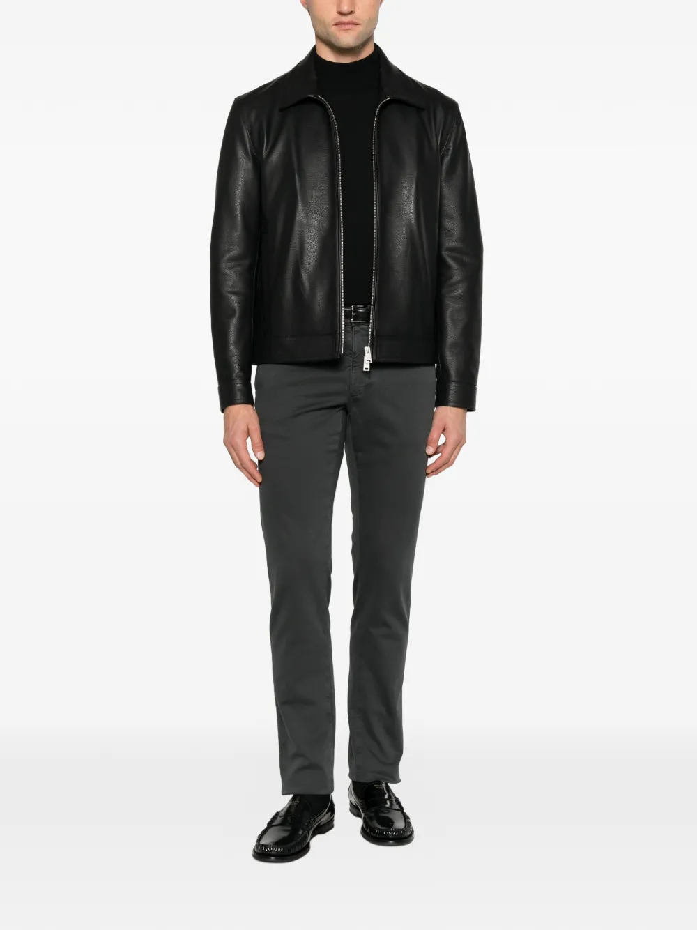 Incotex Broek met zak en riemlus Grijs