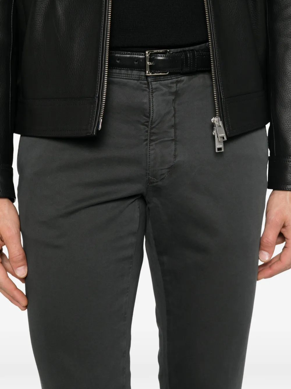 Incotex Broek met zak en riemlus Grijs