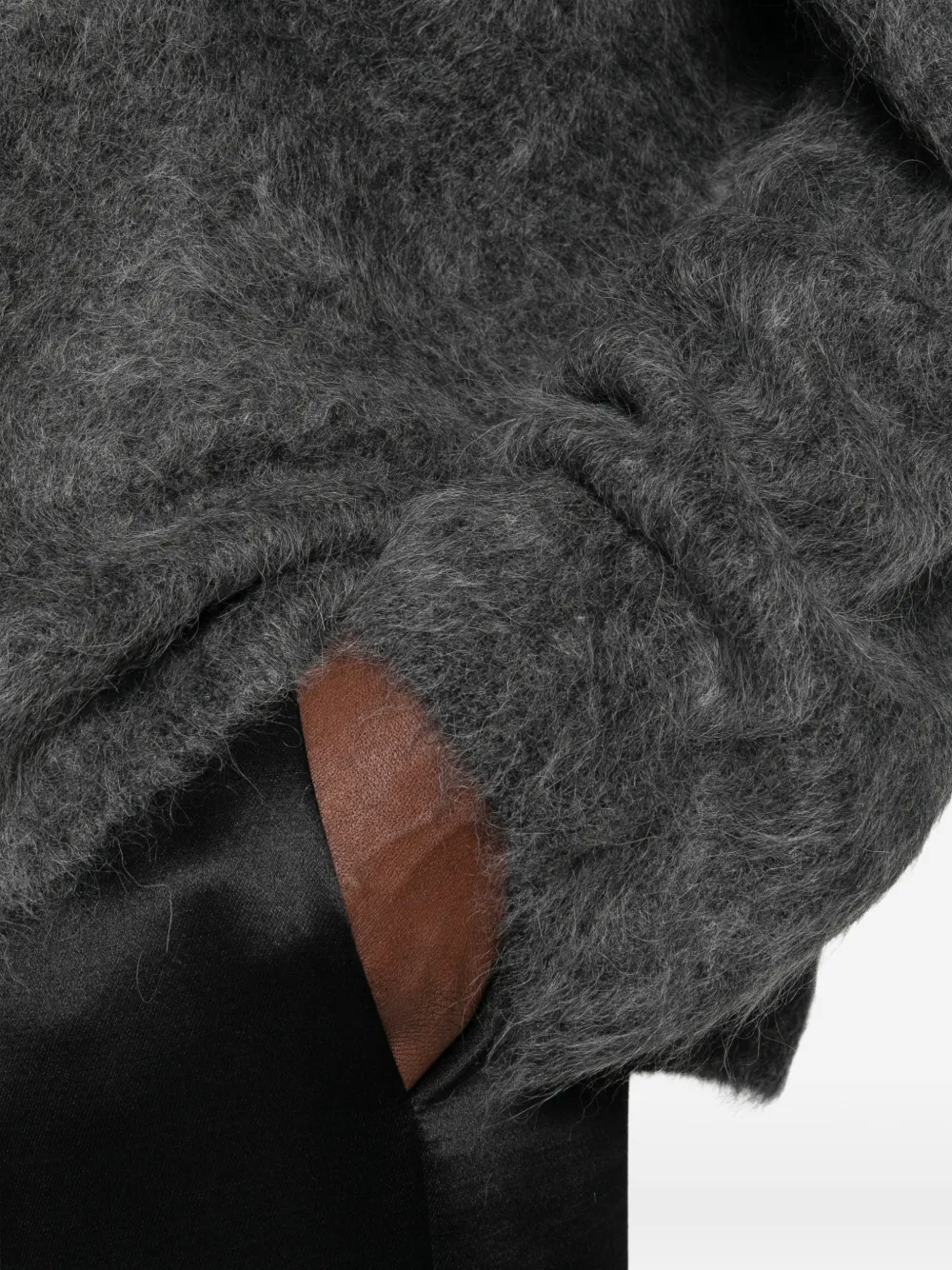Soft Goat Trui met ronde hals en geborstelde afwerking Grijs
