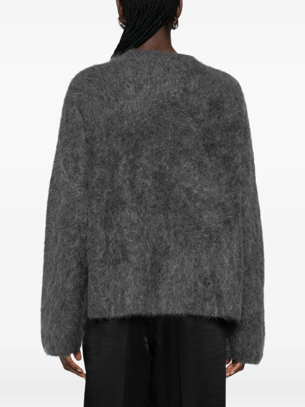 Soft Goat Trui met ronde hals en geborstelde afwerking Grijs