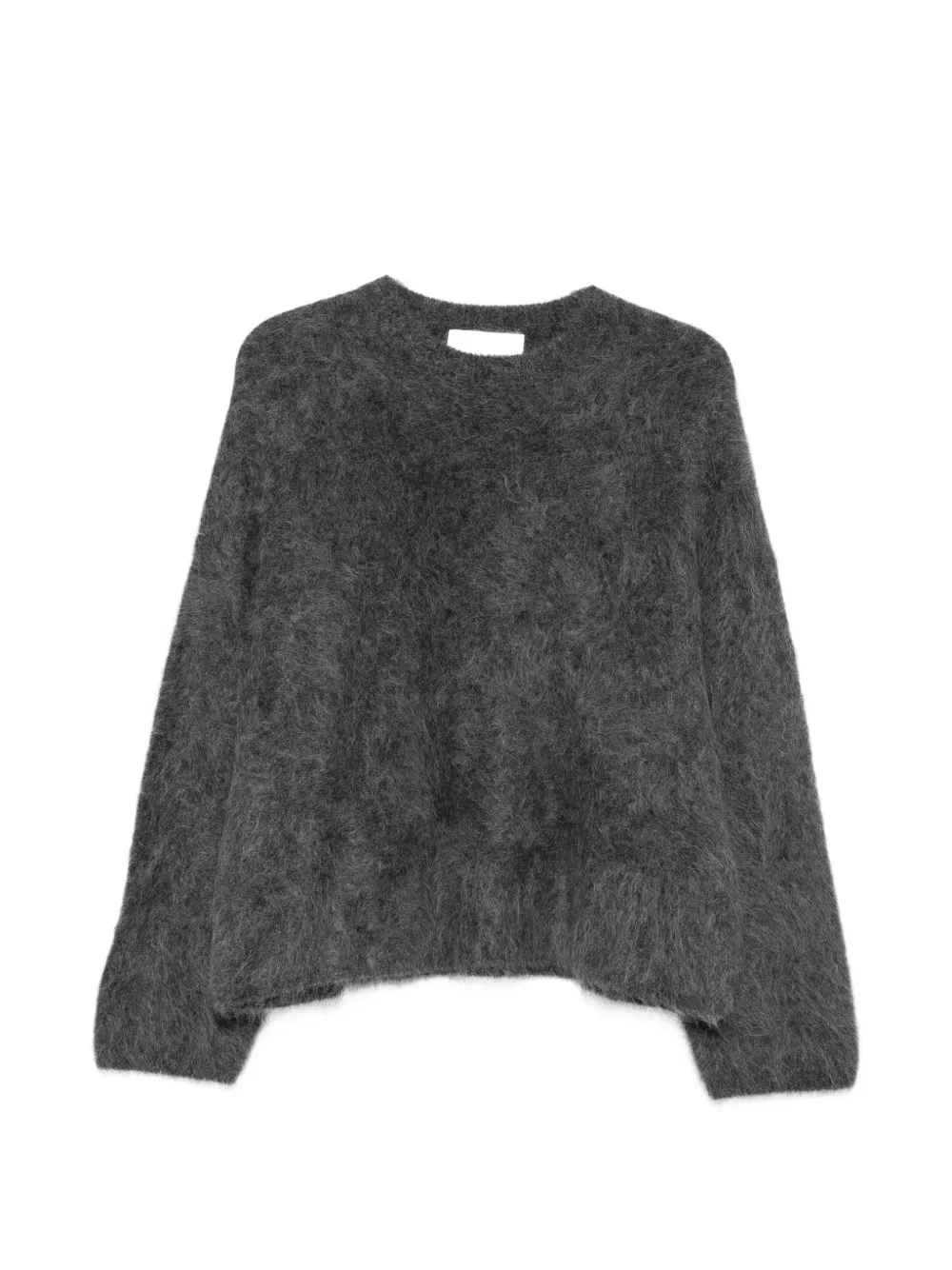 Soft Goat Brushed-finish Crew-neck Sweater In Grey