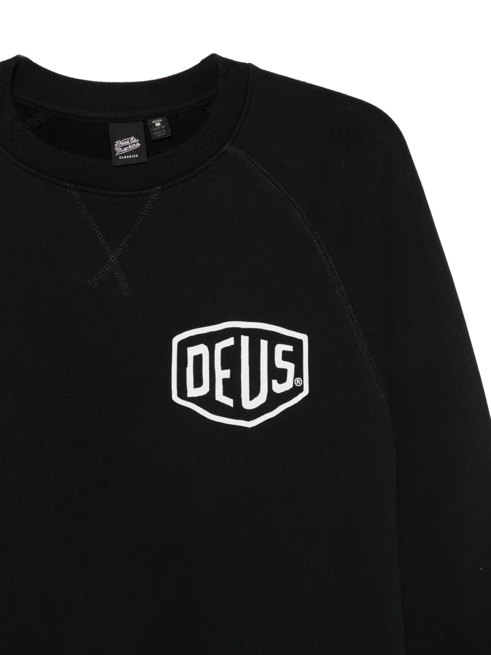 Deus Ex Machina Sweater met logoprint en raglan mouwen Zwart
