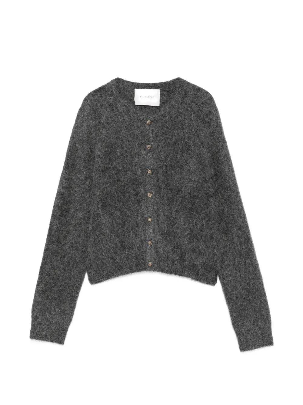 Soft Goat brushed-finish button-up cardigan - Grey