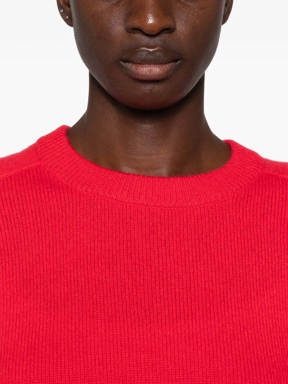 Soft Goat raglan-sleeve crew-neck sweater Rood