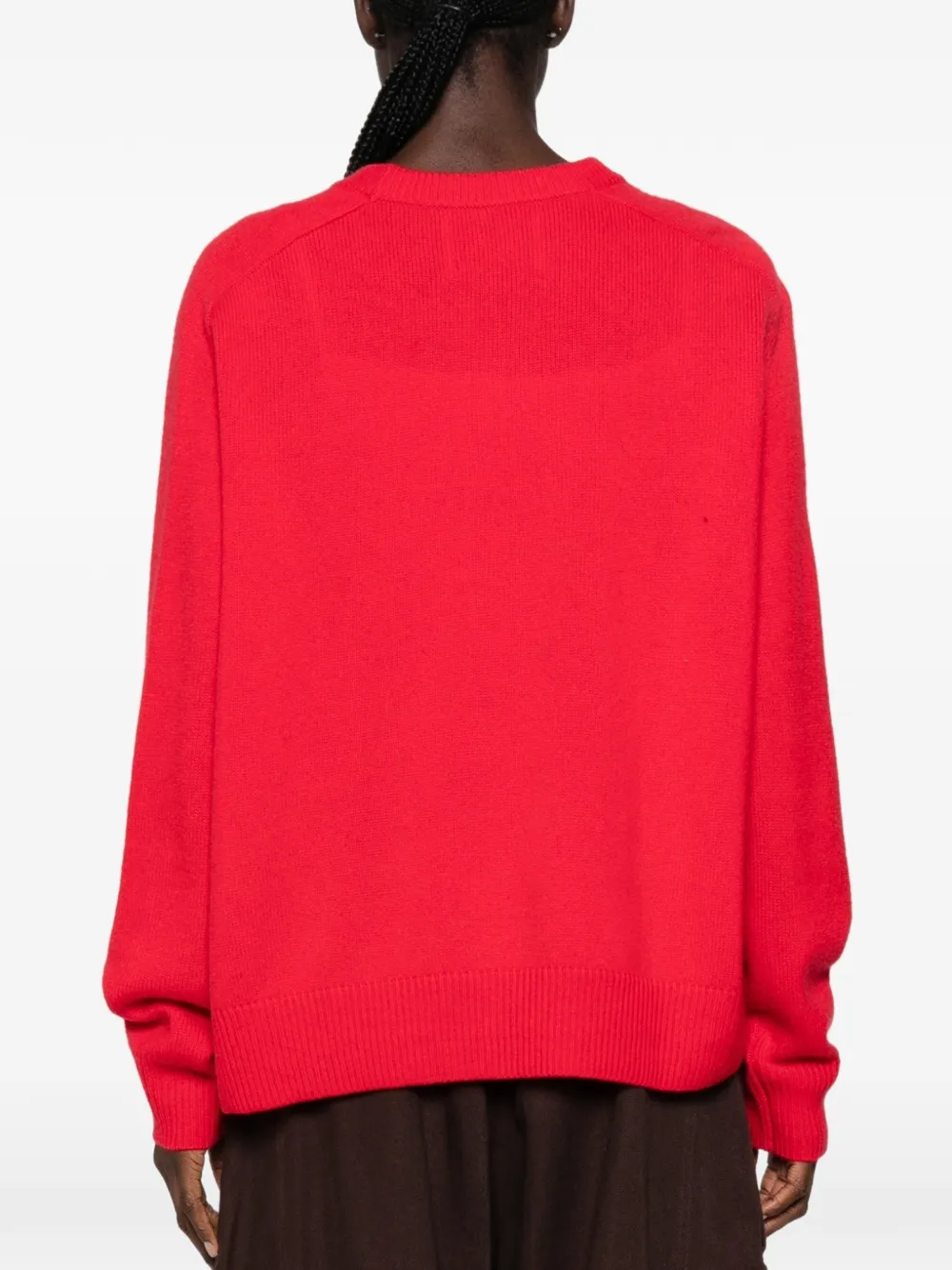 Soft Goat raglan-sleeve crew-neck sweater Rood