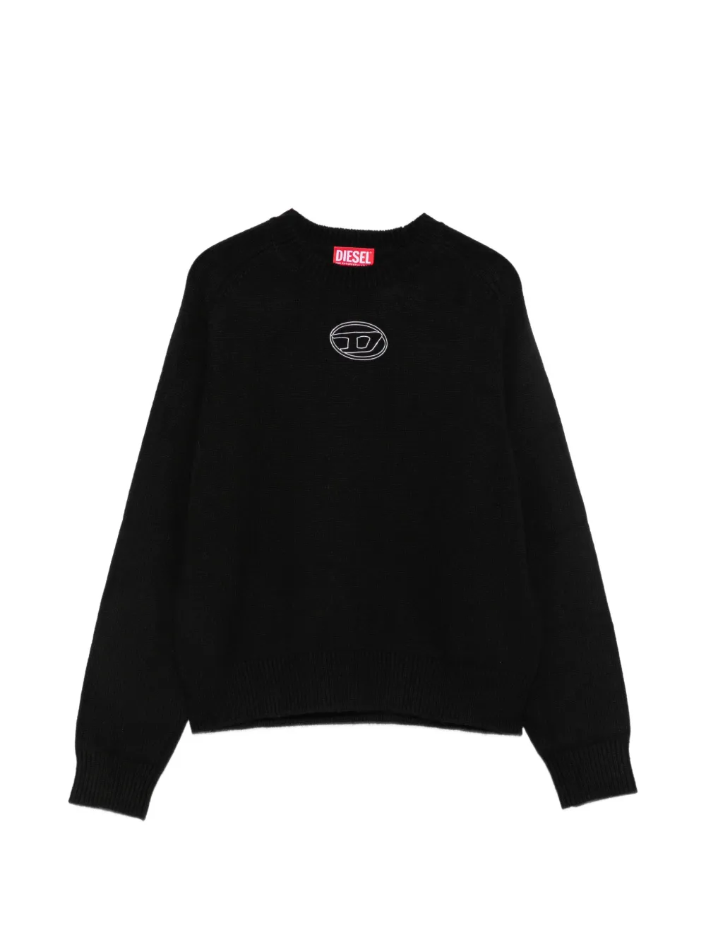 Diesel Kids Oval D logo-embroidered sweater - Nero