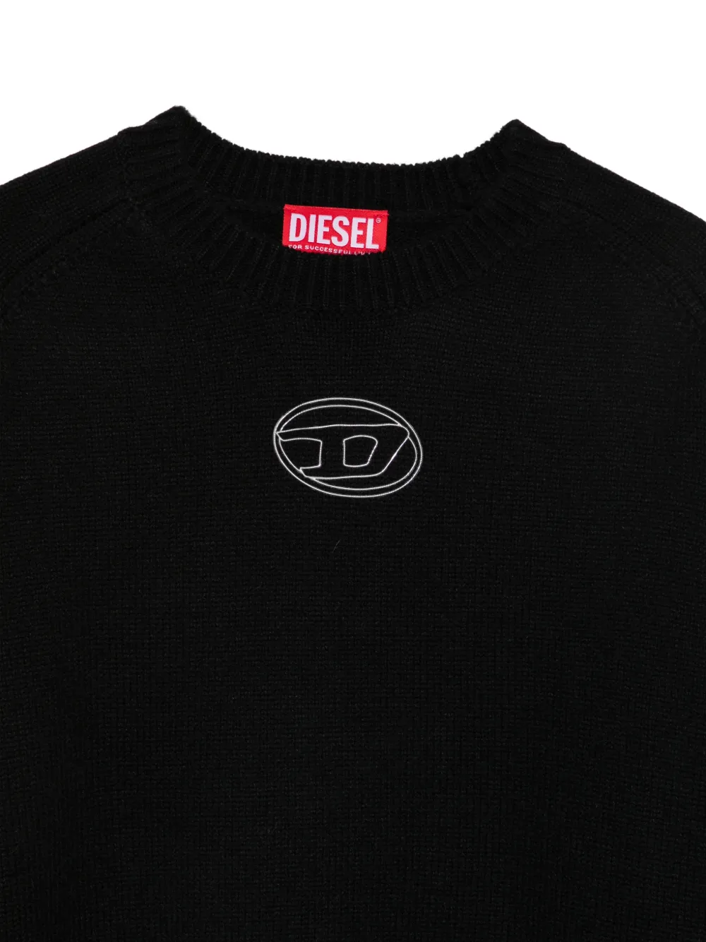 Diesel Kids Oval D logo-embroidered sweater Zwart