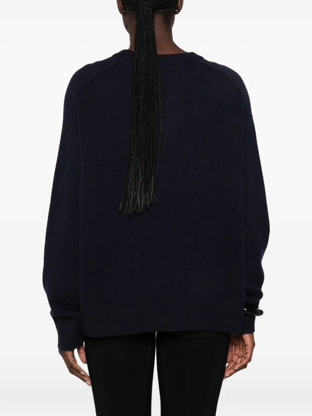 Soft Goat ribbed-trim raglan-sleeve sweater Blauw