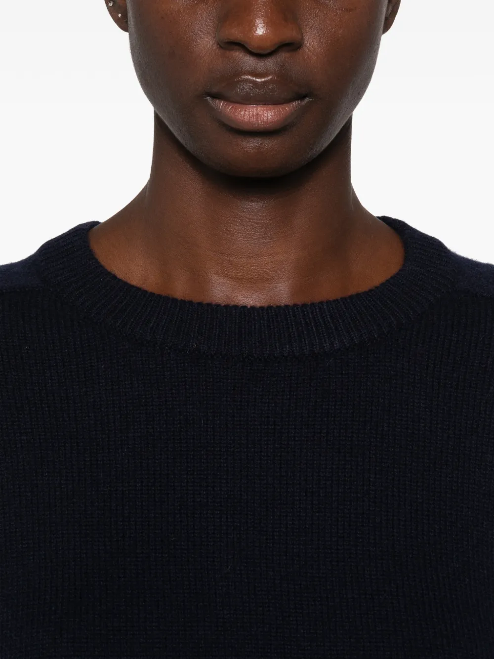 Soft Goat ribbed-trim raglan-sleeve sweater Blauw