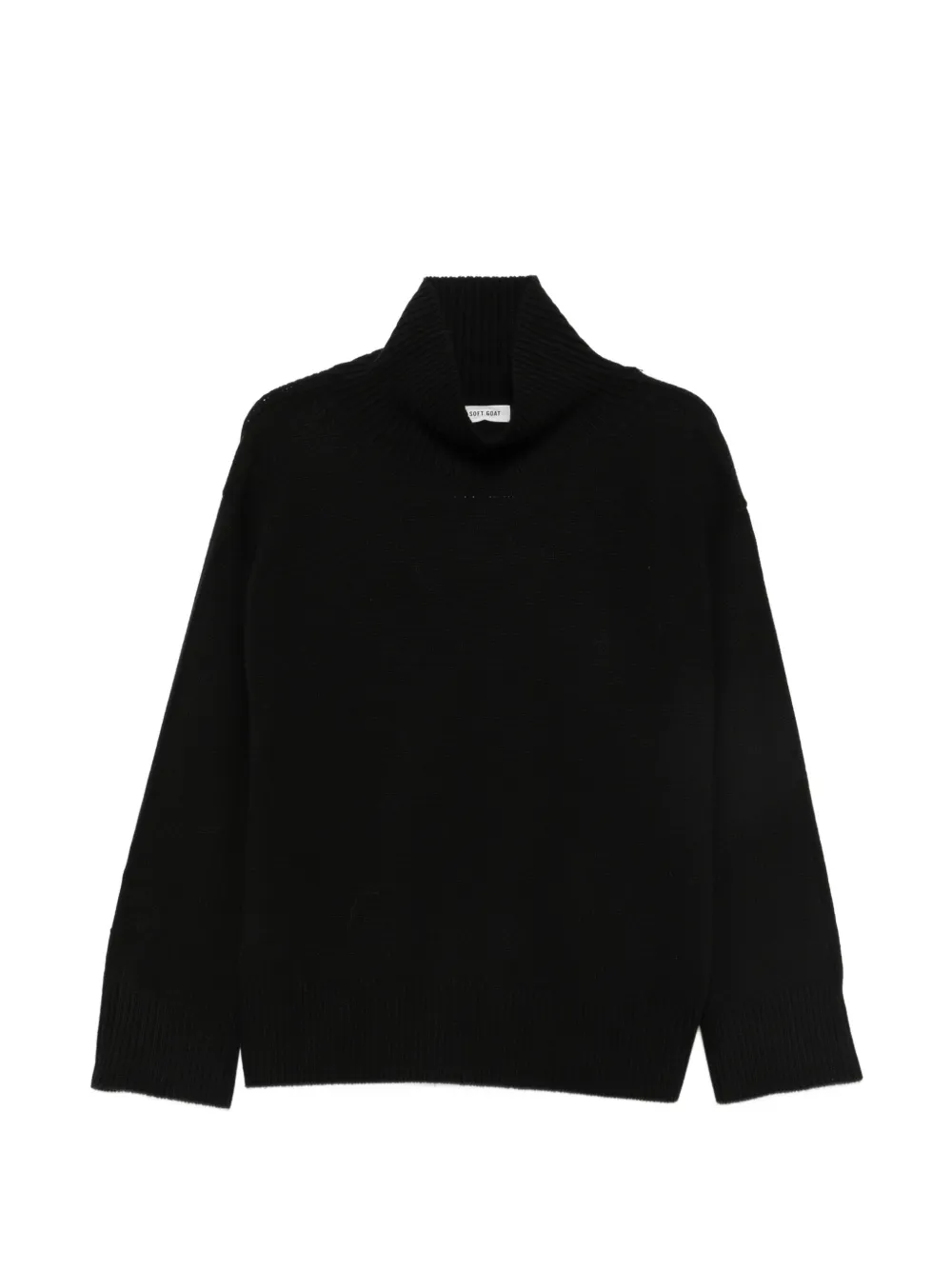 Soft Goat Gerippter Rollkragenpullover - Schwarz