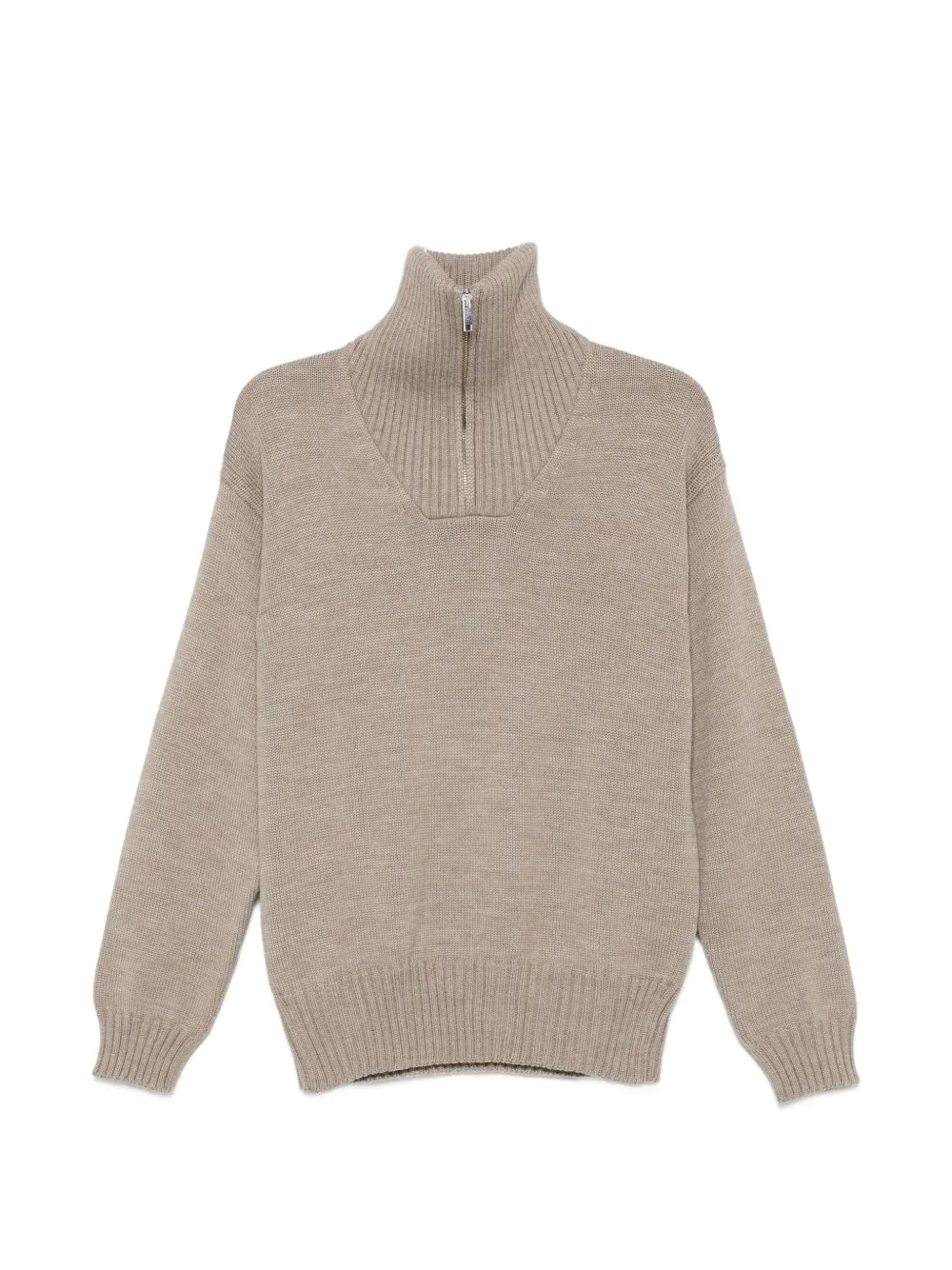 Daniele Fiesoli half-zip ribbed-trim sweater - Toni neutri