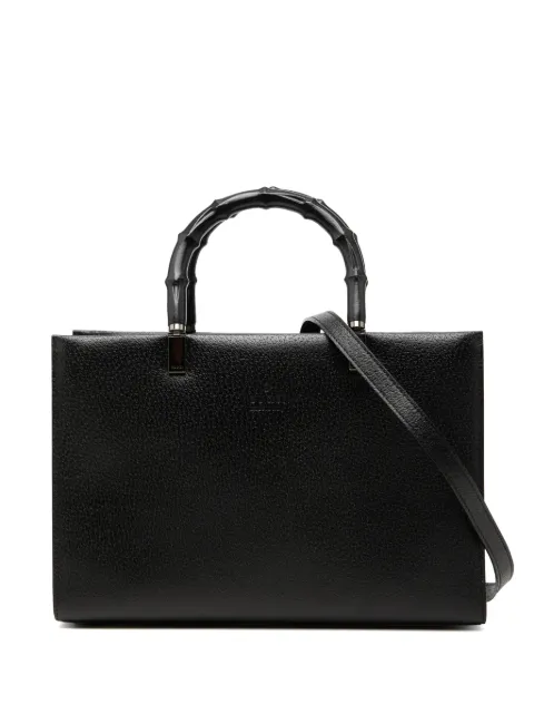 Gucci Pre-Owned 20th Century Leather Cinghiale Bamboo Tote satchel