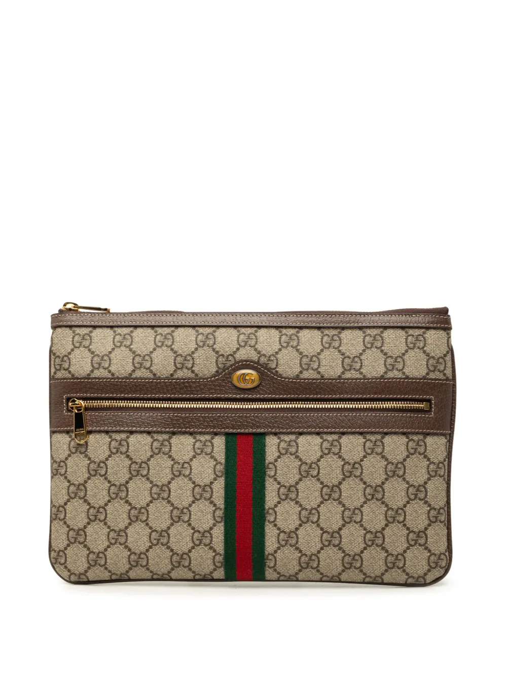 Gucci Pre-Owned 2016-2026 GG Supreme Web Ophidia clutch bag - Toni neutri