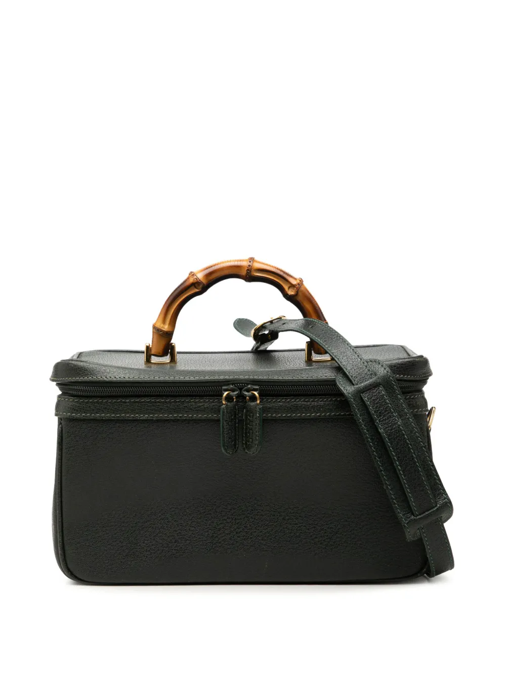 Gucci Pre-Owned 20th Century Calfskin Bamboo Vanity Bag satchel - Verde