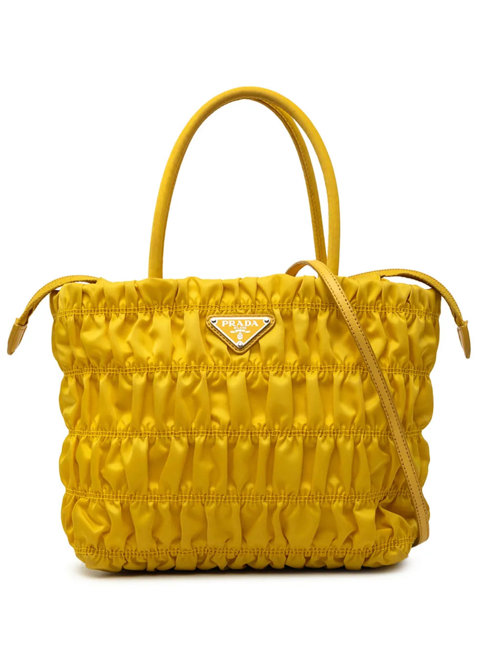 Prada Pre-Owned 2013-2026 Tessuto Gaufre satchel - Giallo