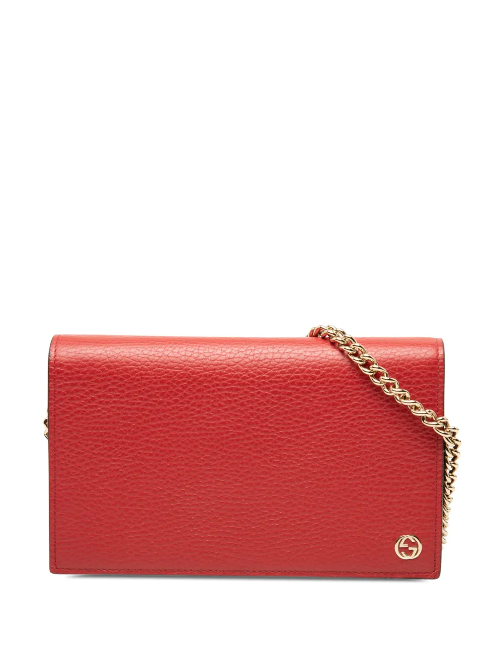 Pre-owned Gucci 2000-2015 Calfskin Betty Wallet On Chain Crossbody Bag In Red