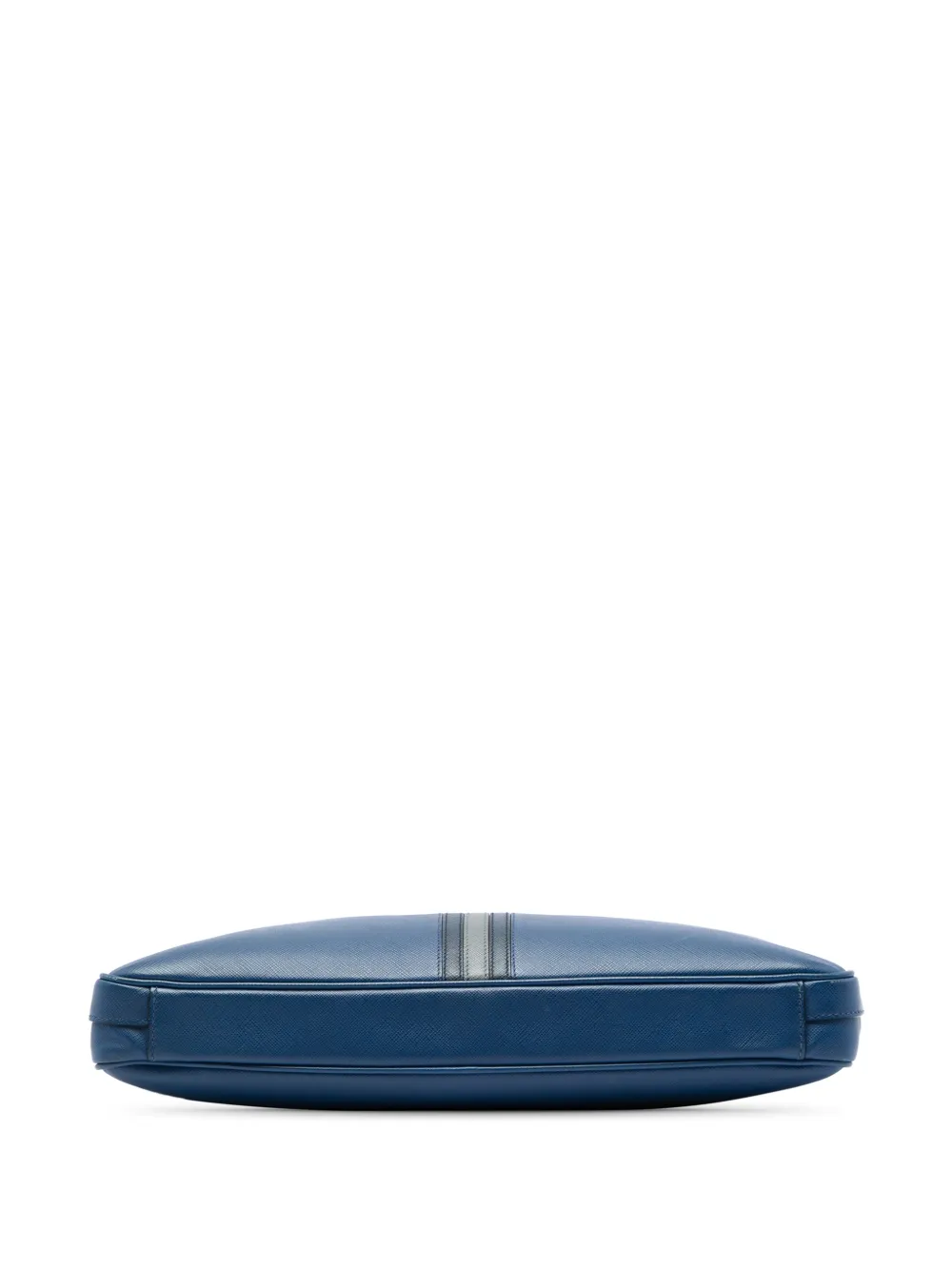 Prada Pre-Owned 2010-2026 Saffiano gestreepte aktetas Blauw