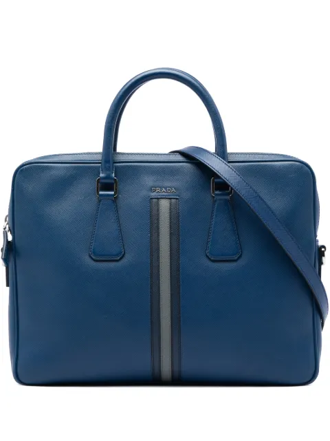 Prada Pre-Owned 2010-2026 Saffiano Striped business bag