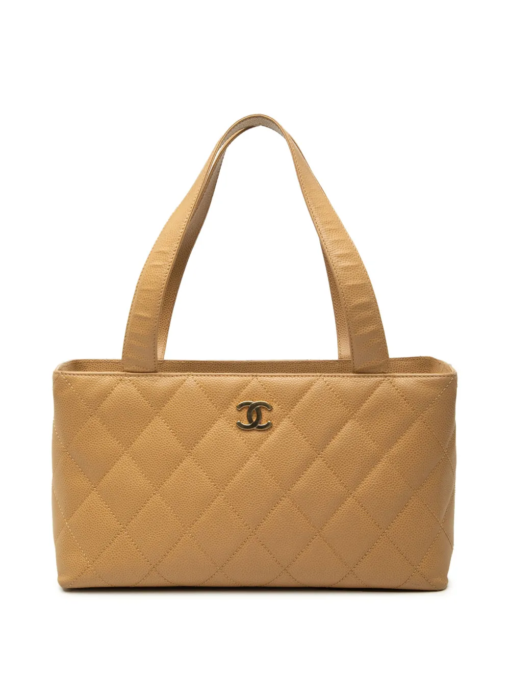 CHANEL Pre-Owned 2002-2003 CC Quilted Caviar tote bag - Toni neutri