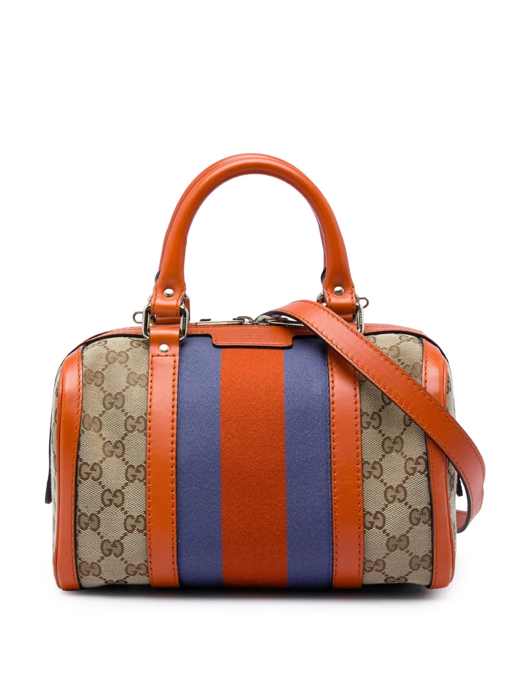 Gucci Pre-Owned 2016-2026 Small GG Canvas Web Joy Boston Bag satchel - Arancione