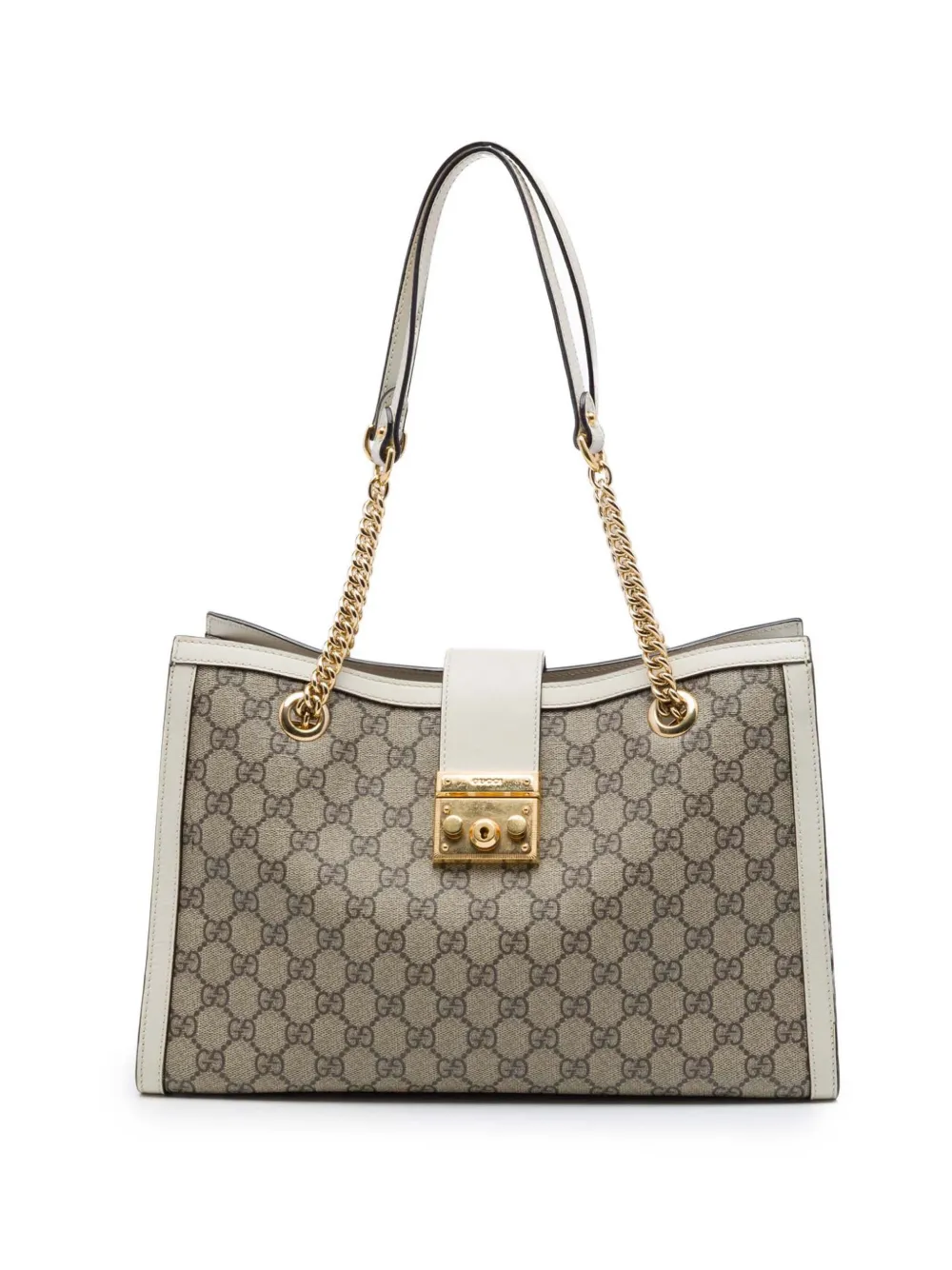 Gucci Pre-Owned 2016-2026 Medium GG Supreme Padlock tote bag - Bianco
