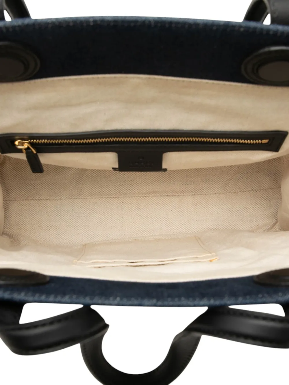 Gucci Pre-Owned 2016-2026 denim shopper met geborduurde tijger Blauw